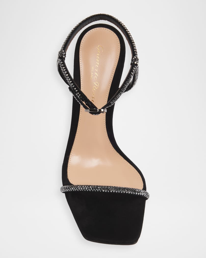 みみ/gianvito rossiストラップサンダル　39.5 Gianvito Rossi 95mm Embellished Suede Ankle-Strap Sandals | Neiman