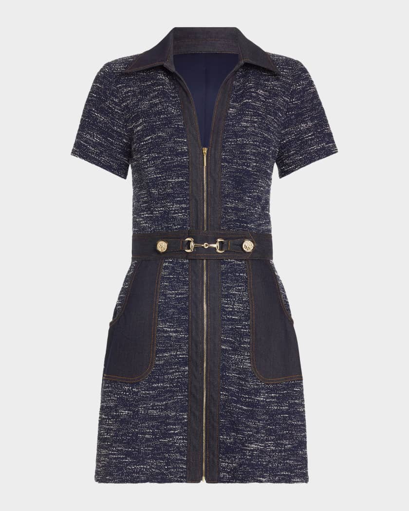 Ramy Brook Darla Denim Tweed Mini Dress | Neiman Marcus