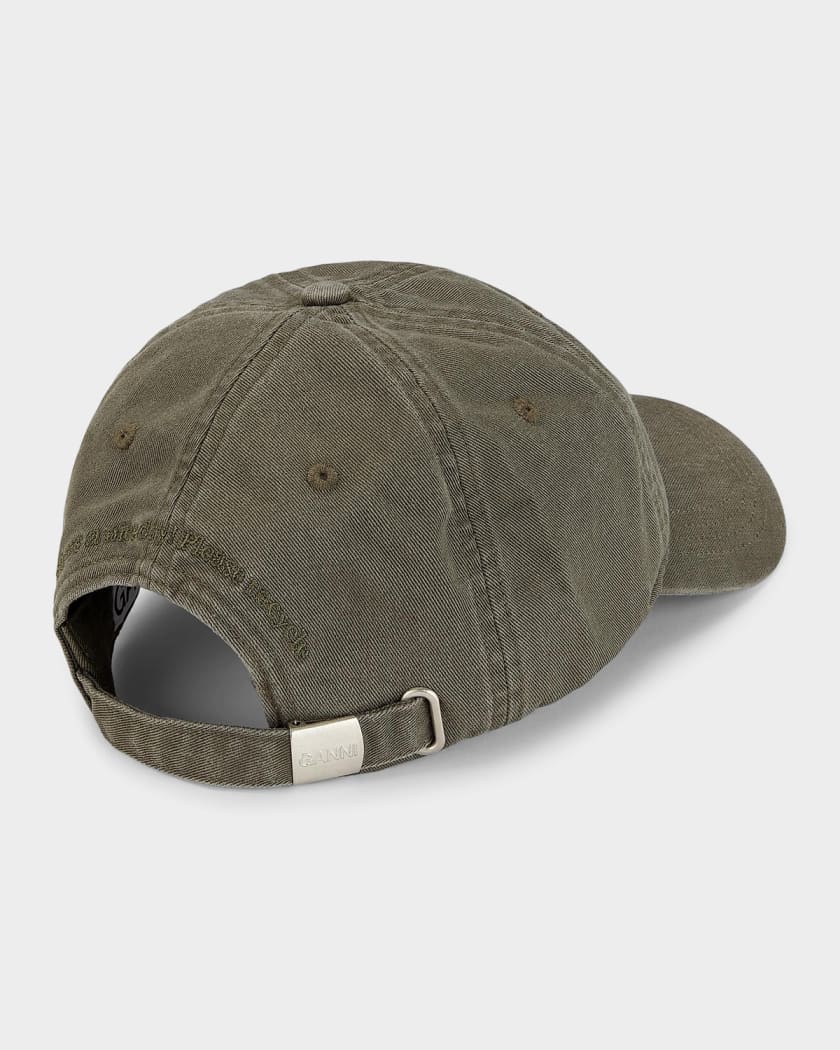 Ganni Washed Cotton Canvas Baseball Cap | Neiman Marcus