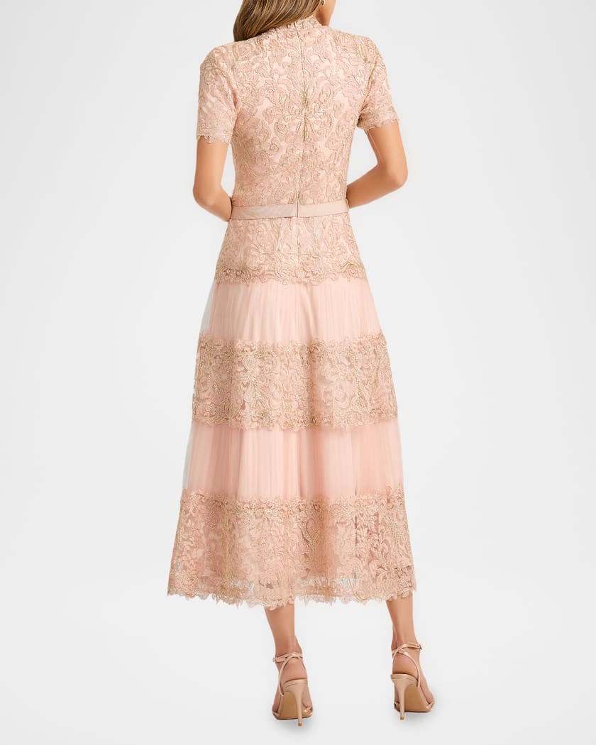 tadashi shoji embroidered cocktail dress Tadashi Shoji Women's Corded Lace Off-The-Shoulder Dress - Ivory/Cream - Size 8