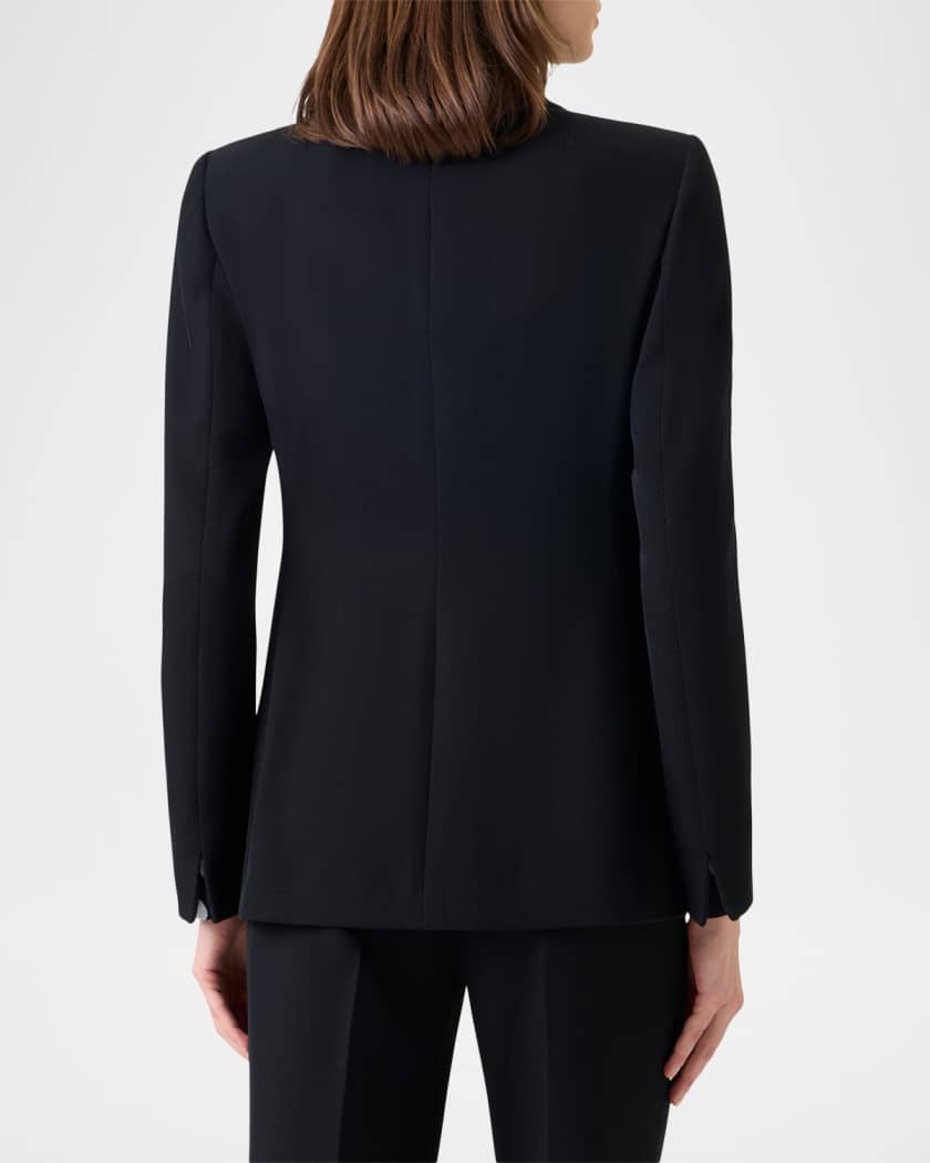 Akris punto Wool Tricotine Double-Breasted Jacket | Neiman Marcus