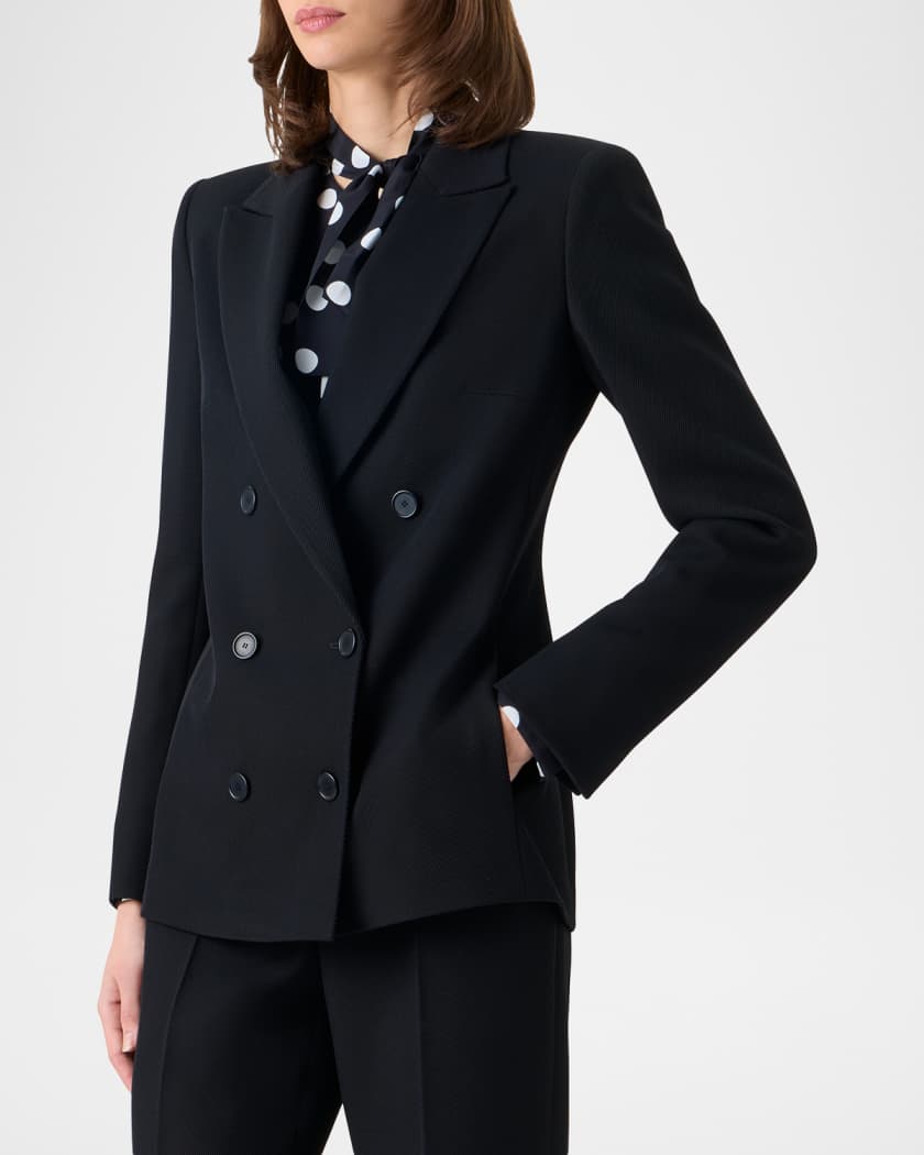 アクリス　AKRIS punto ウールジャケット Akris punto Wool Tricotine Double-Breasted Jacket | Neiman Marcus