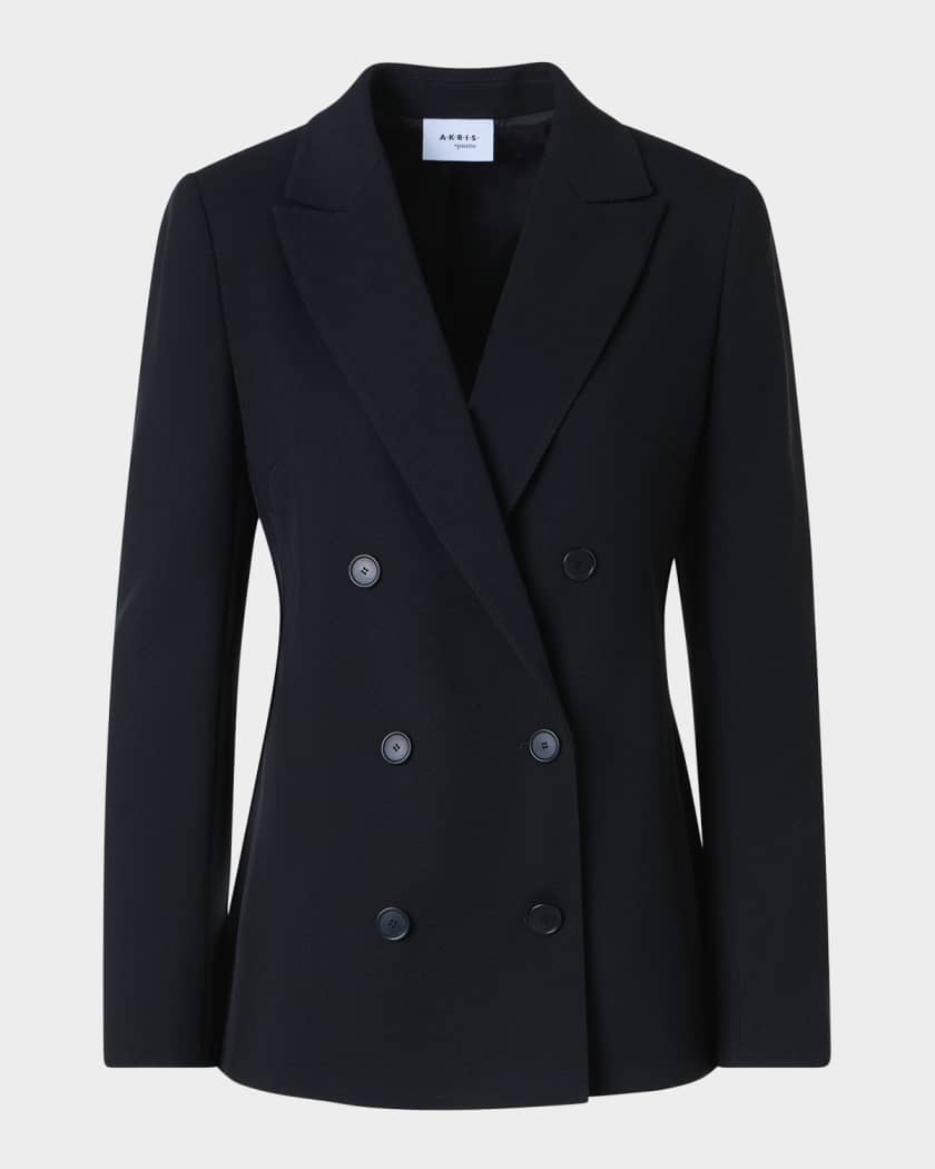 アクリス　AKRIS punto ウールジャケット Akris punto Wool Tricotine Double-Breasted Jacket | Neiman Marcus