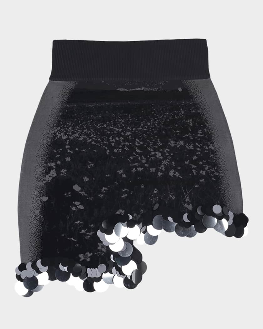PH5 Casey Sequined Asymmetric Wavy Mini Skirt | Neiman Marcus