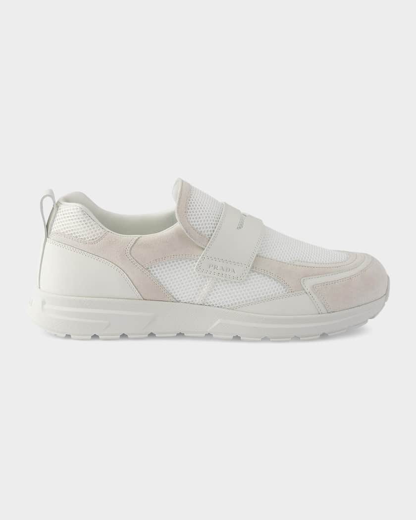 Prada Prax Mesh Fabric & Leather Loafers | Neiman Marcus
