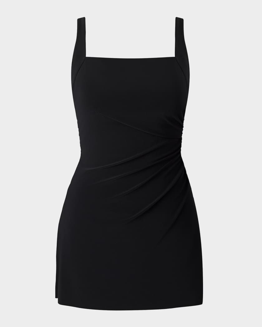 miraclesuit swim dress Magicsuit Women's Amal Solid Swimdress - Black piece provides allover body control that shapes Celine Swim Dress  Miraclesuit