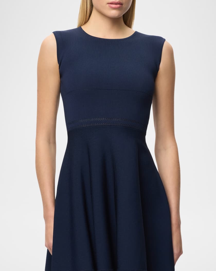 herve leger blue crochet trim knit flared short dress m Herve Leger Blue Crochet Trim Knit Flared Short Dress M Herve Leger