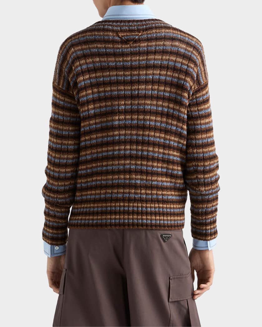 Prada Men's Shetland Wool Boat-Neck Sweater | Neiman Marcus