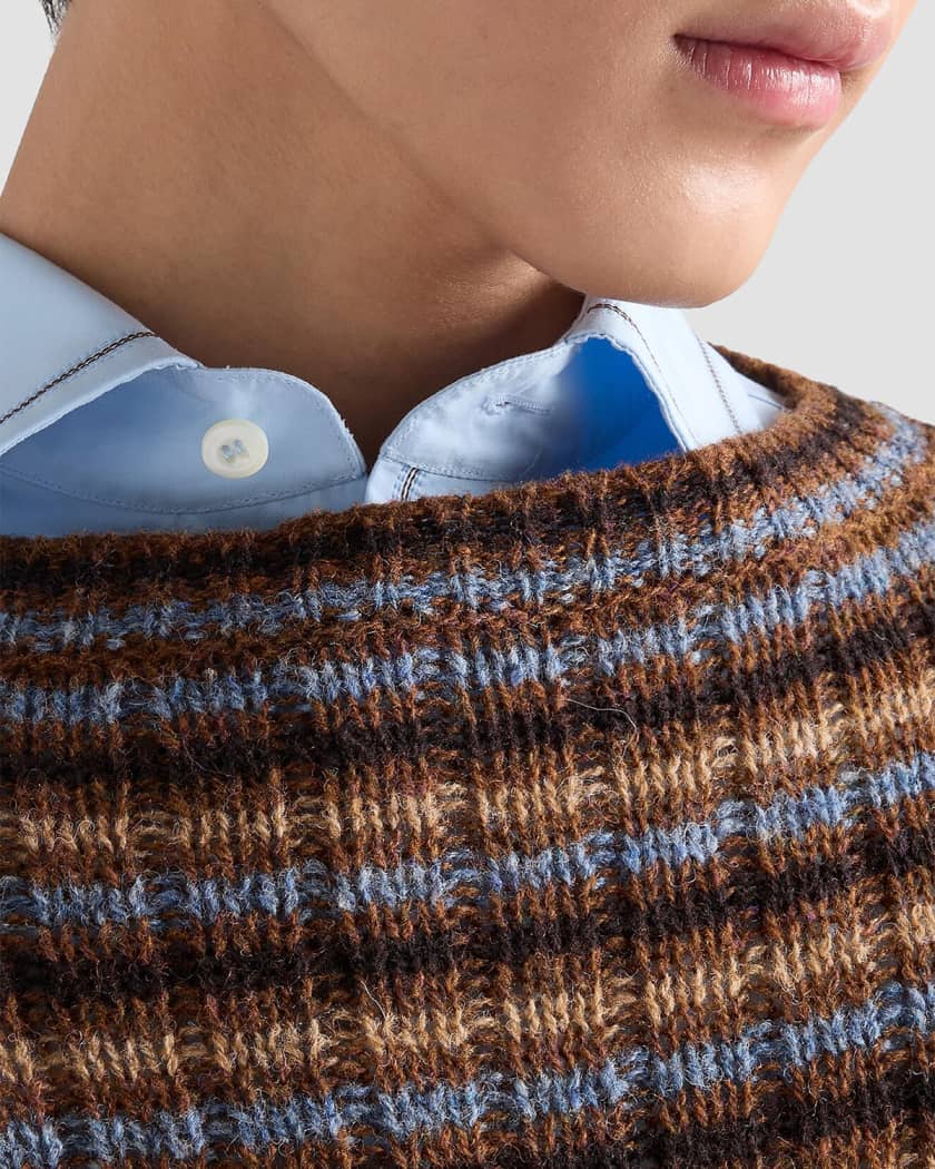 Prada Men's Shetland Wool Boat-Neck Sweater | Neiman Marcus