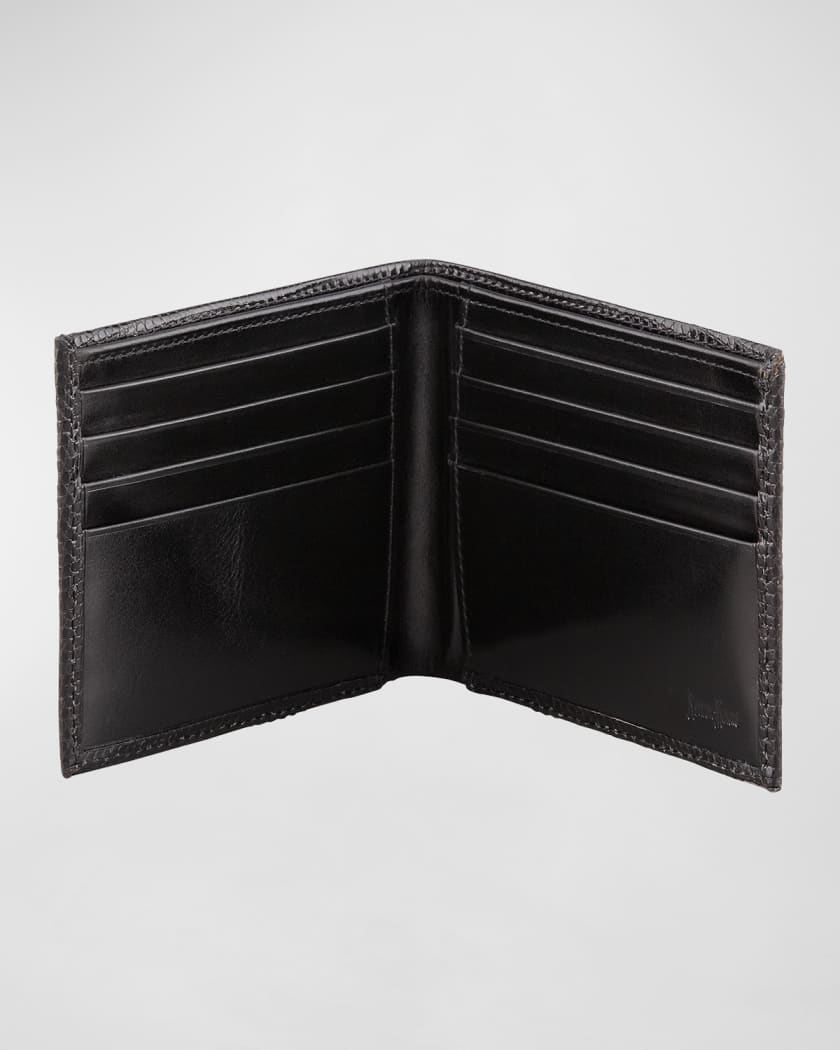 Neiman Marcus Lizard Slim Wallet, Black