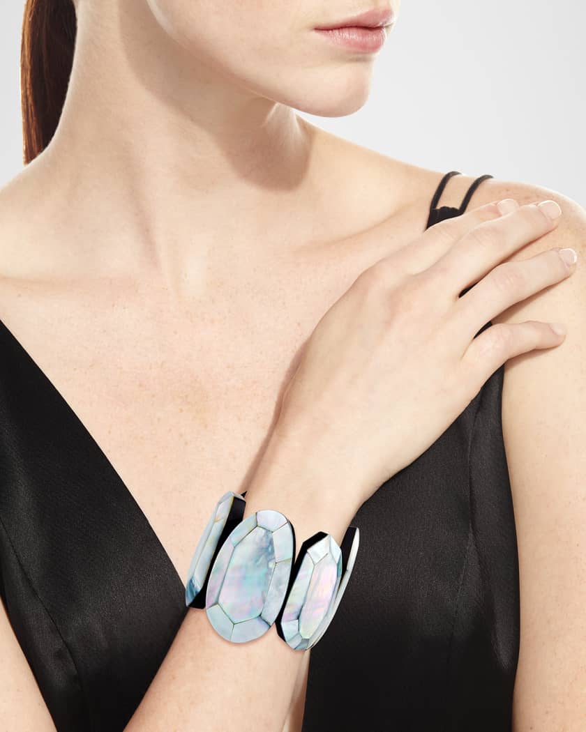 Faceted Mother-of-Pearl Stretch Bracelet