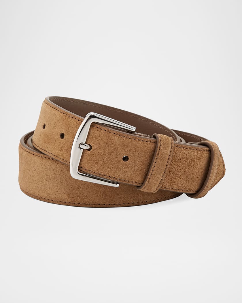 Loro Piana Men's Alsavel Suede Belt | Neiman Marcus