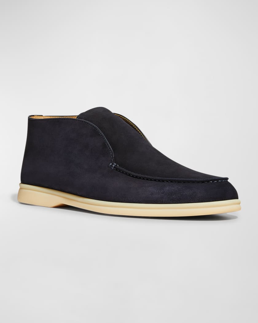 Loro Piana Men's Open Walk Suede Chukka Boots