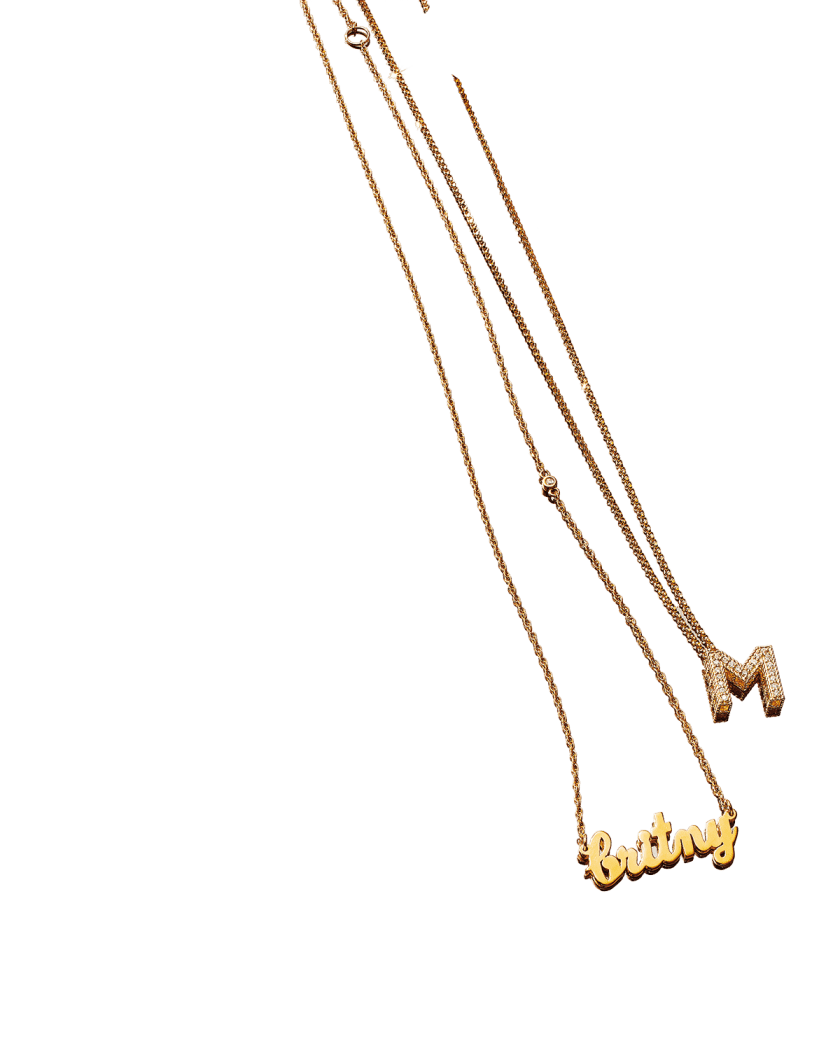 Mini 2-Letter Personalized Necklace, 14k Yellow Gold