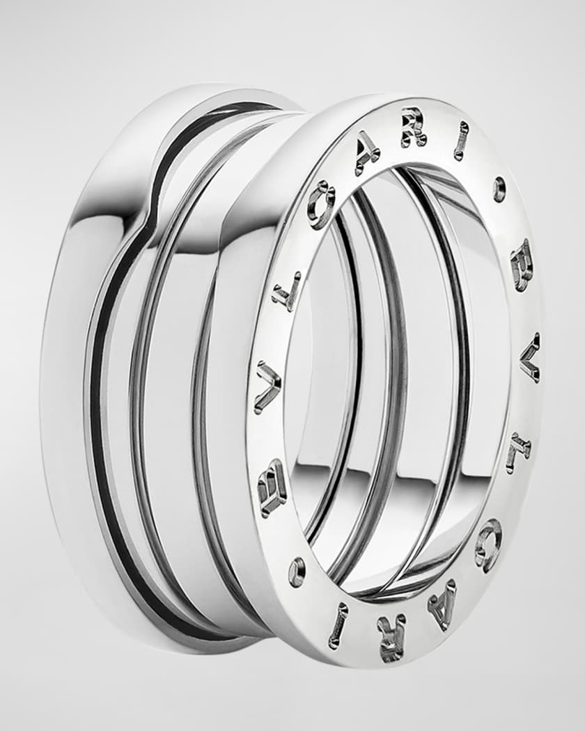 BVLGARI B.Zero1 18k White Gold 3-Band Ring, EU 54 / US 6.75
