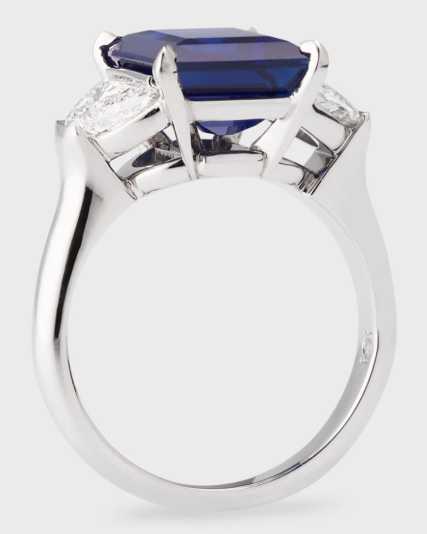 NM Estate Estate Cerro Platinum AGL Sapphire and Diamond Ring