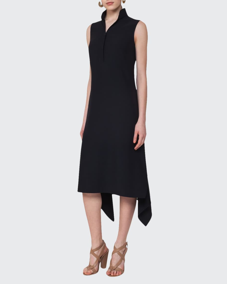 Akris punto Sleeveless Crepe Midi Dress | Neiman Marcus