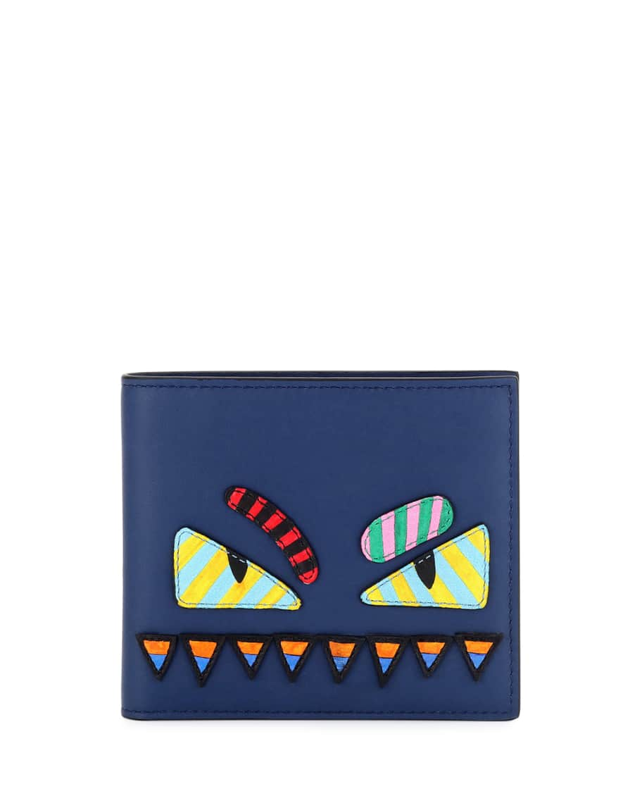 Fendi Monster Eyes Striped Wallet