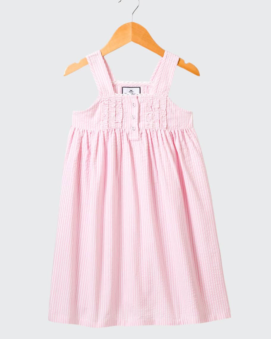 Petite Plume Kid's Charlotte Seersucker Ruffle Nightgown, Size 6M-14 ...