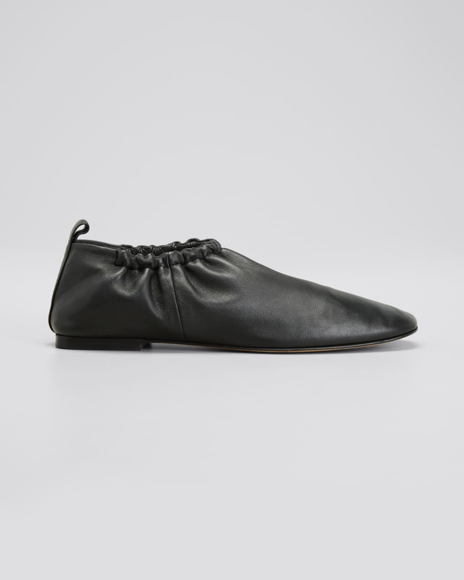 3.1 Phillip Lim Ruched Leather Flat Loafer Slippers | Neiman Marcus