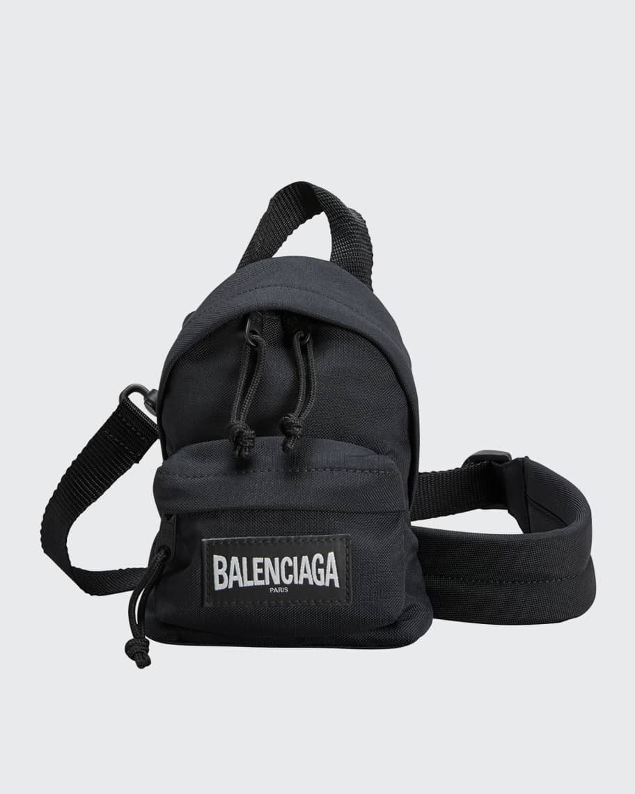 Balenciaga Black Nylon Oversized Mini Backpack Crossbody Bag