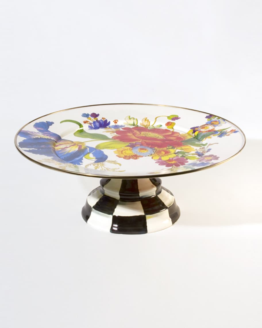 MacKenzie-Childs Large Flower Market Pedestal Platter