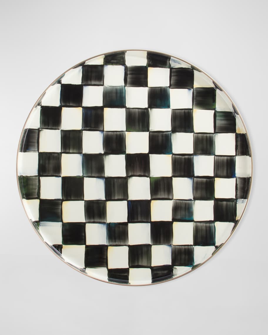 MacKenzie-Childs Courtly Check Round Enamel Tray