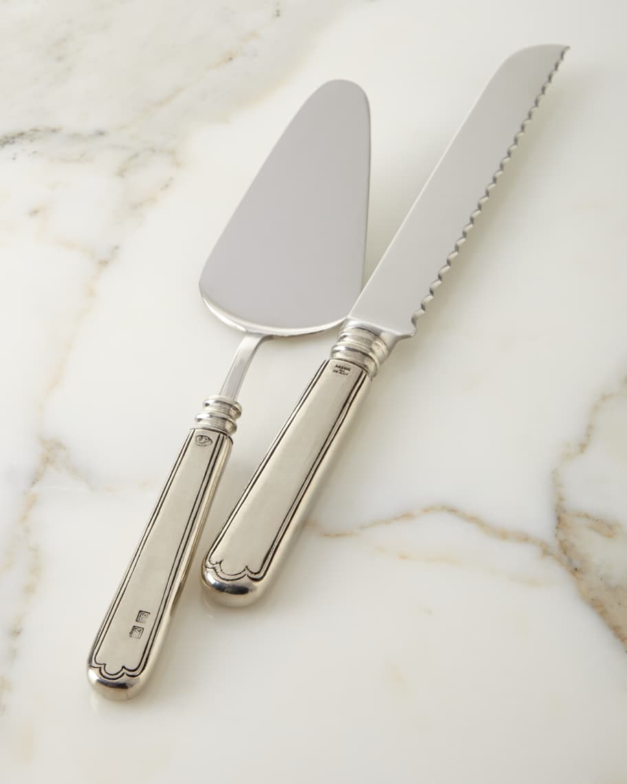 Two-Piece Filet Pewter Dessert Set