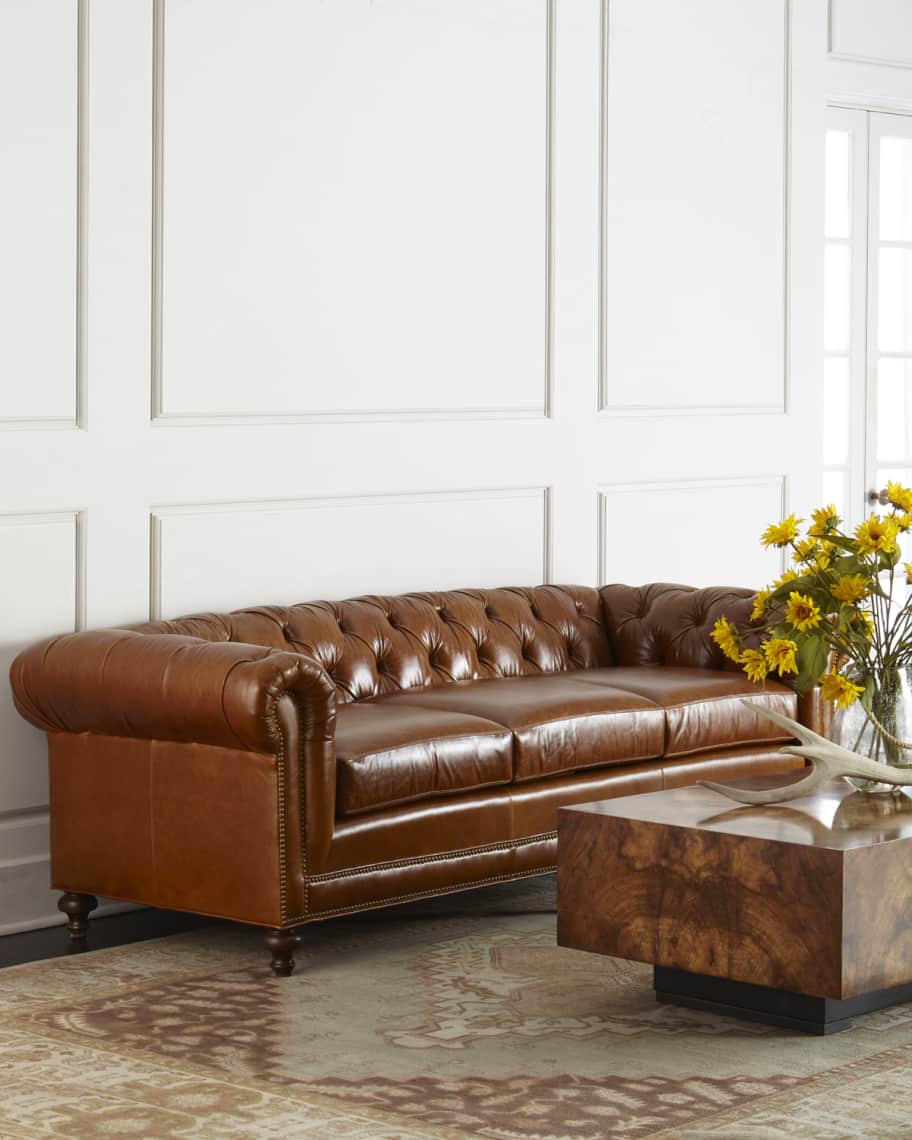 Massoud Davidson 94" ThreeCushion Chesterfield Sofa Neiman Marcus