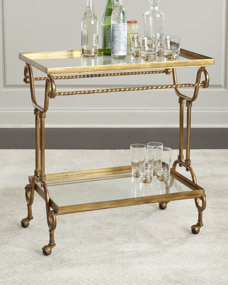 Amy GoldLeaf Serving Cart Neiman Marcus