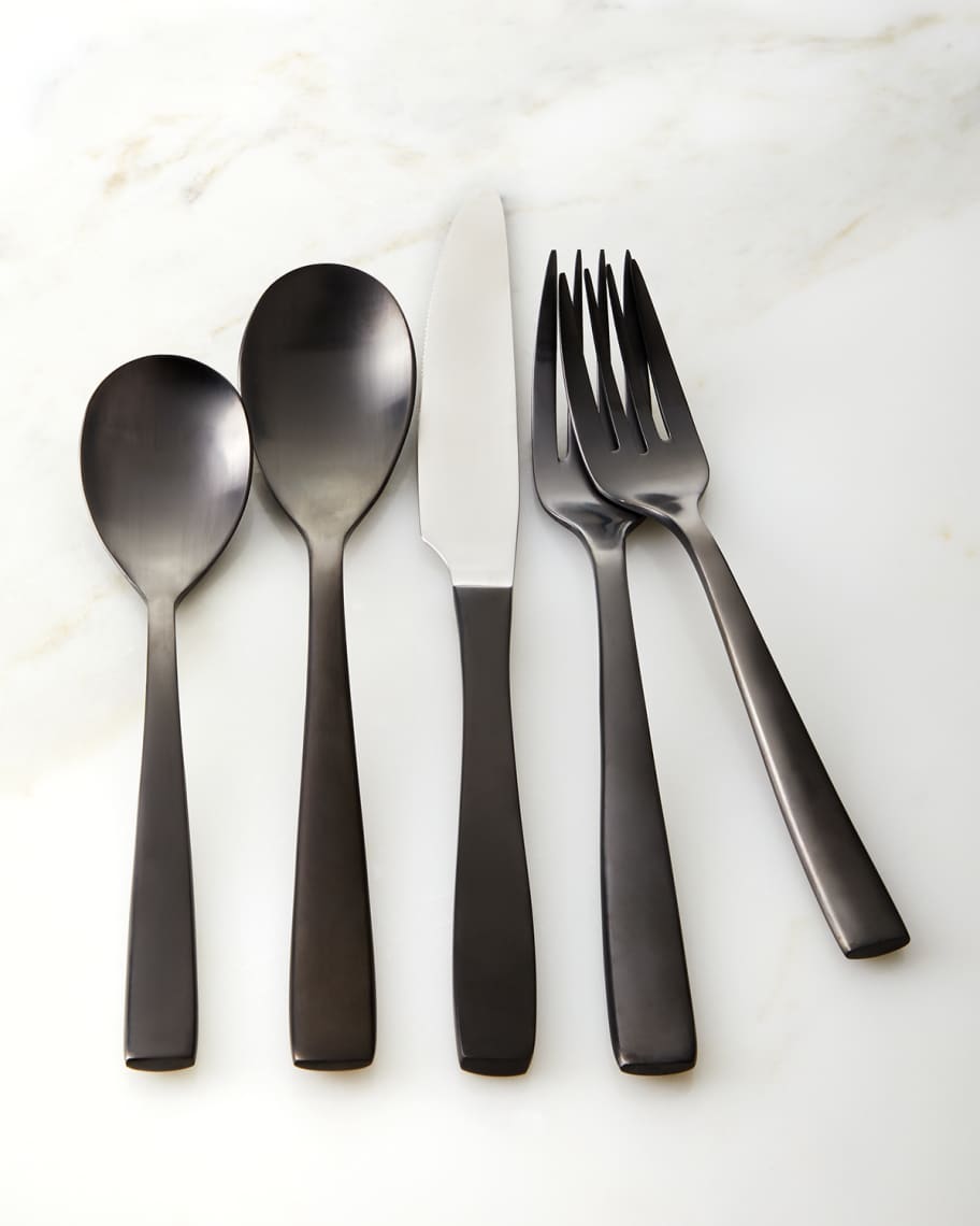 Mikasa 20Piece Delano Gunmetal Flatware Service Neiman Marcus
