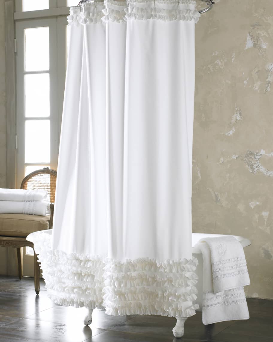 Ann Gish Ruffled Shower Curtain Neiman Marcus