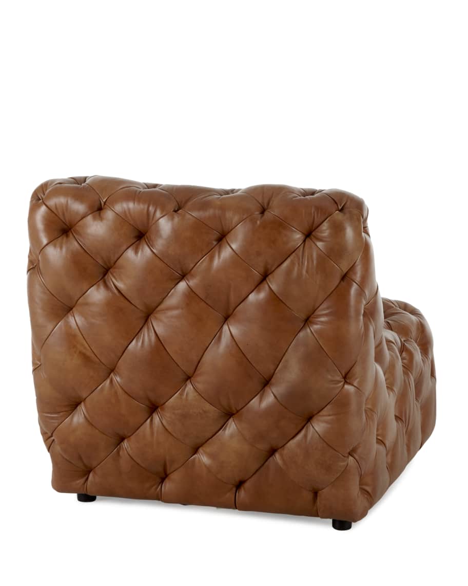Image 3 of 5: Dunaway Camel Tufted Leather Chair