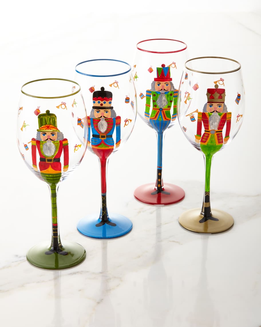 Neiman Marcus Red Glass Goblets, Set of 4
