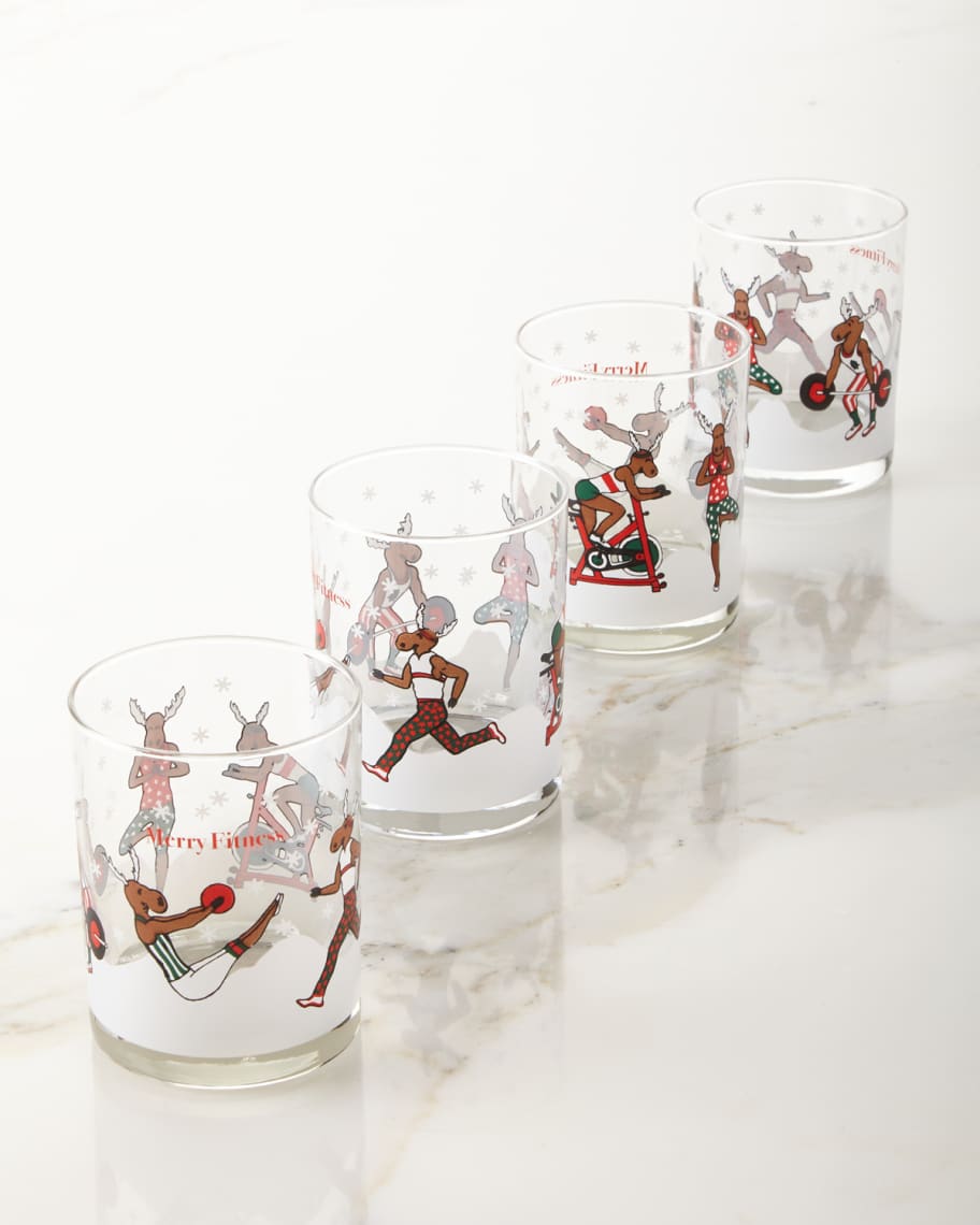 Neiman Marcus Christmas Penguin Stemless Wine Glasses - Set of 2