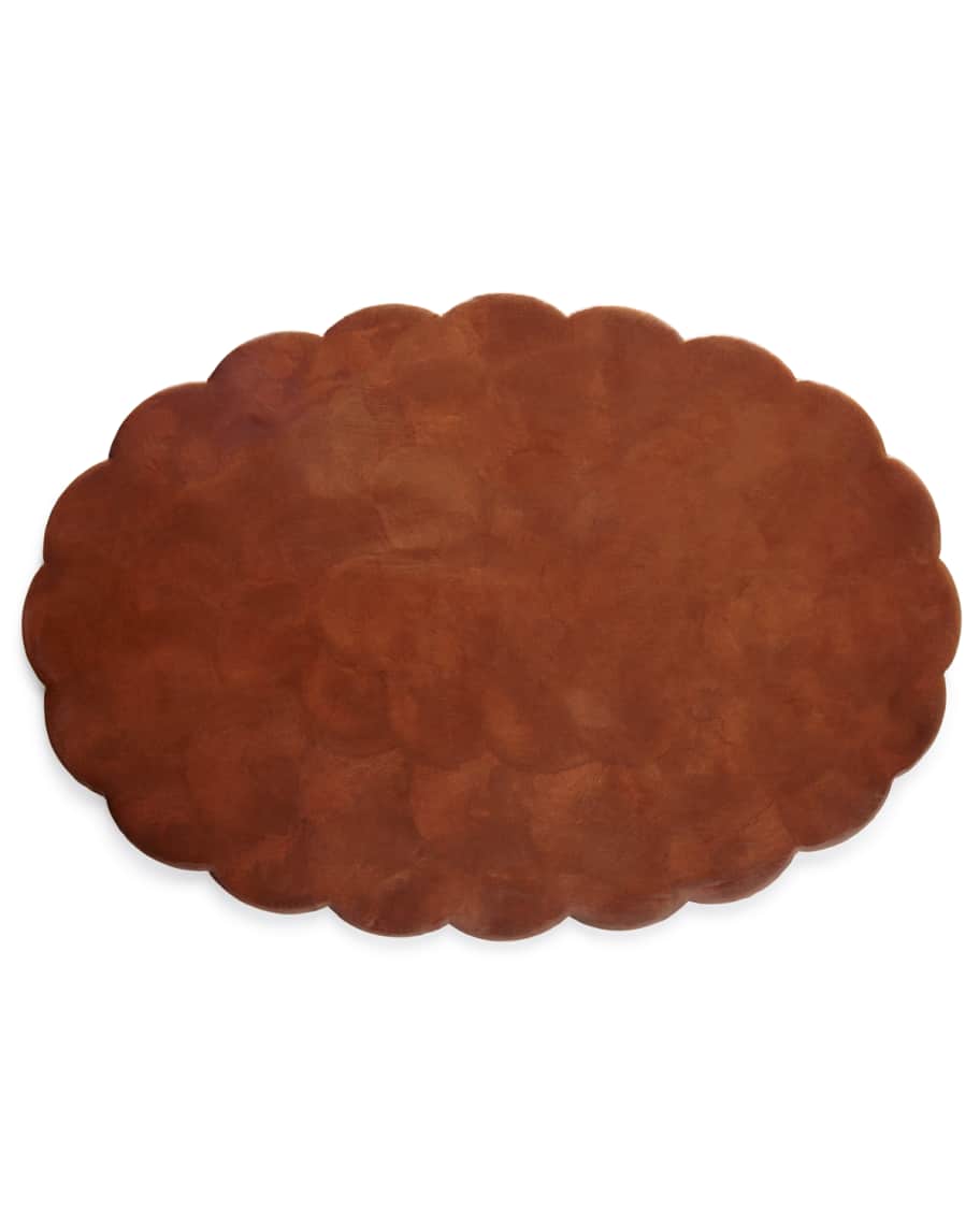 Four 19" x 13" Oval Capiz Shell Placemats Neiman Marcus