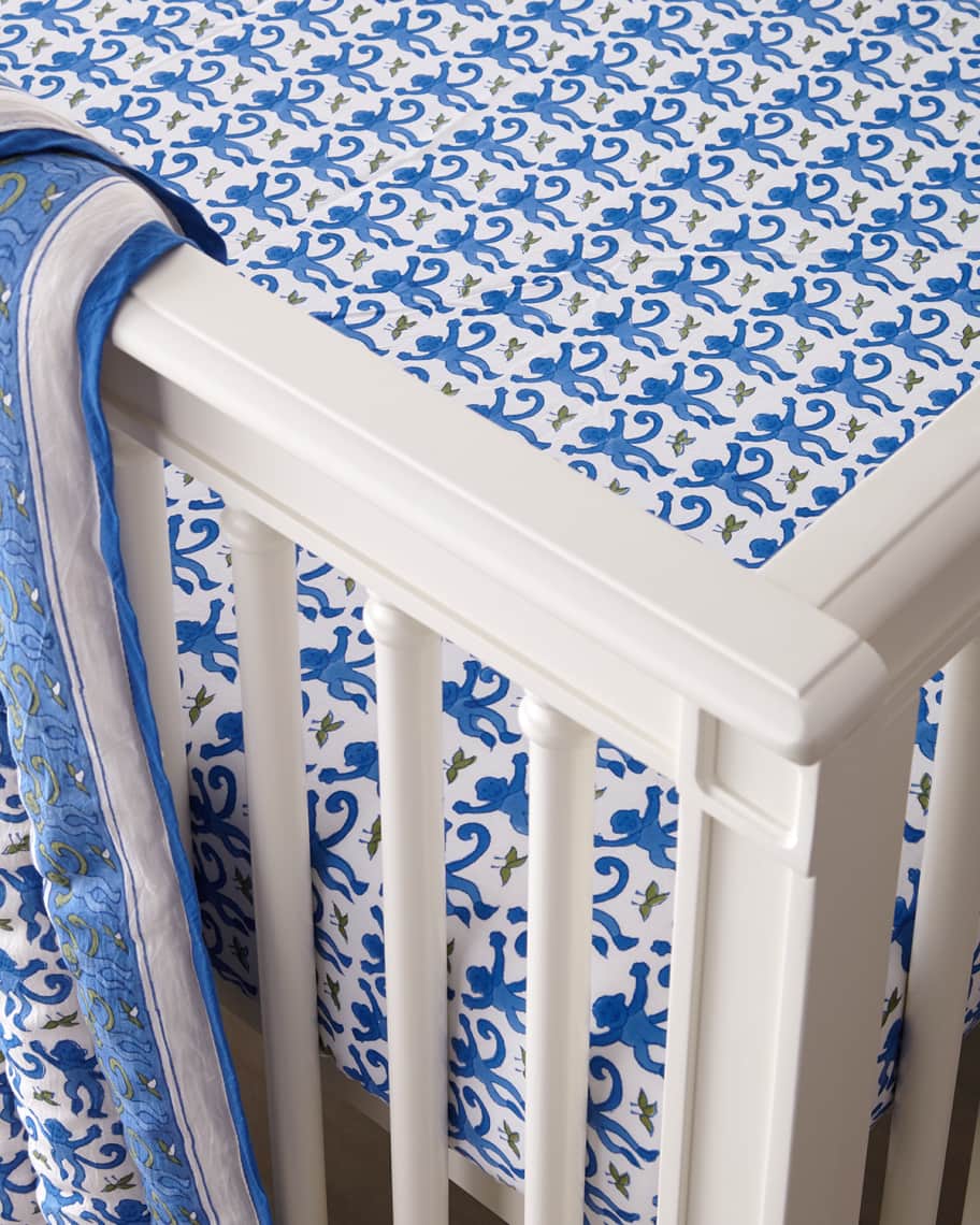 Roller Rabbit Monkey Print Fitted Crib Sheet Neiman Marcus