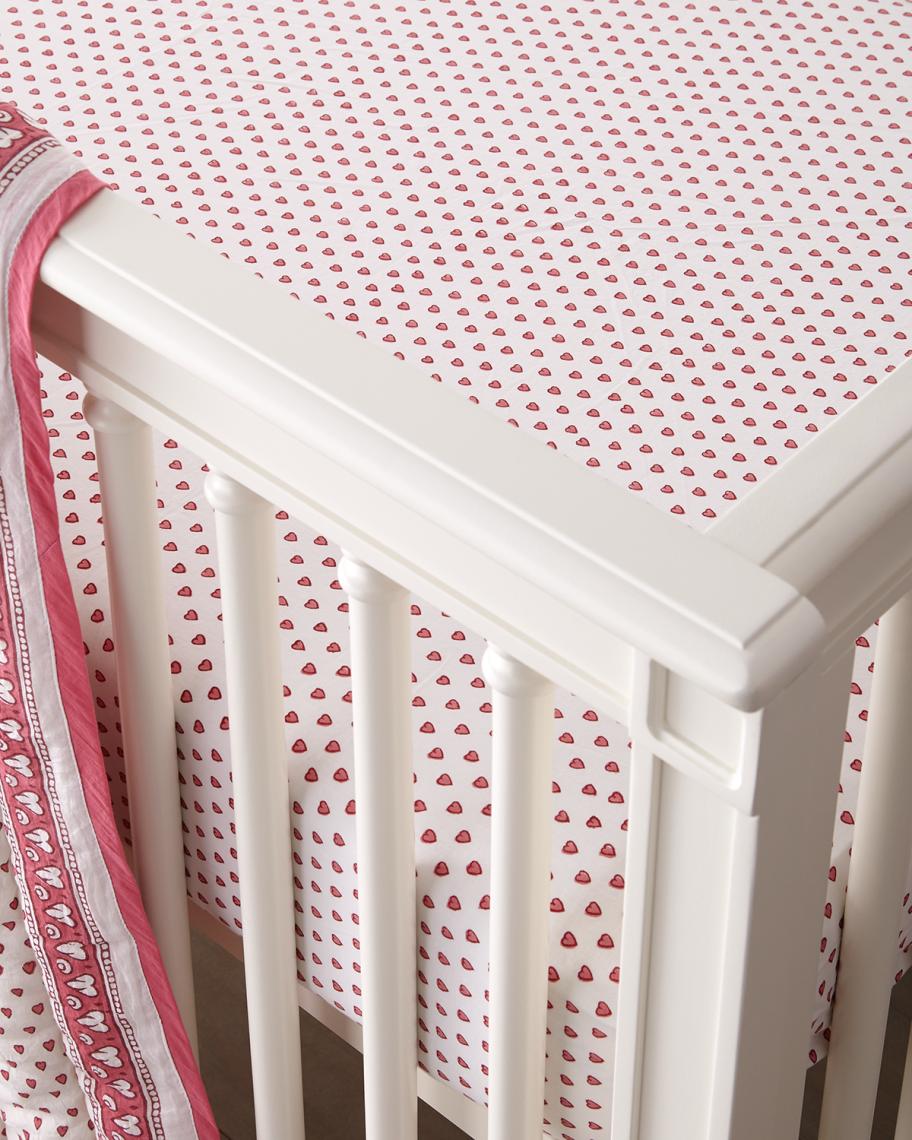 Roller Rabbit Hearts-Print Fitted Crib Sheet | Neiman Marcus