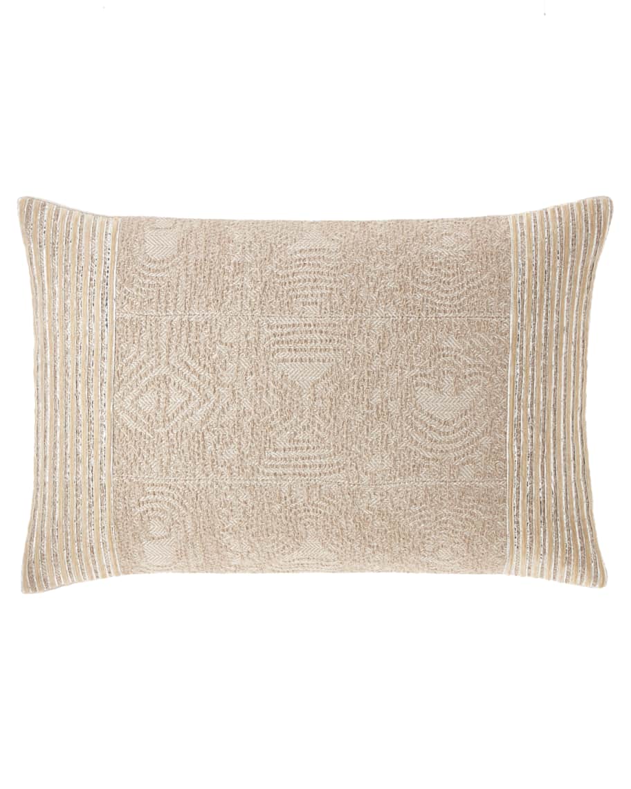 Callisto Home Natural Brocade Decorative Pillow | Neiman Marcus