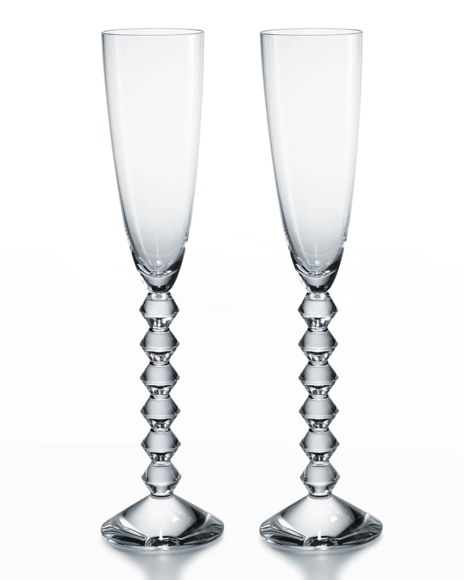 Baccarat Two Vega Flutissimo Champagne Flutes, Clear Neiman Marcus