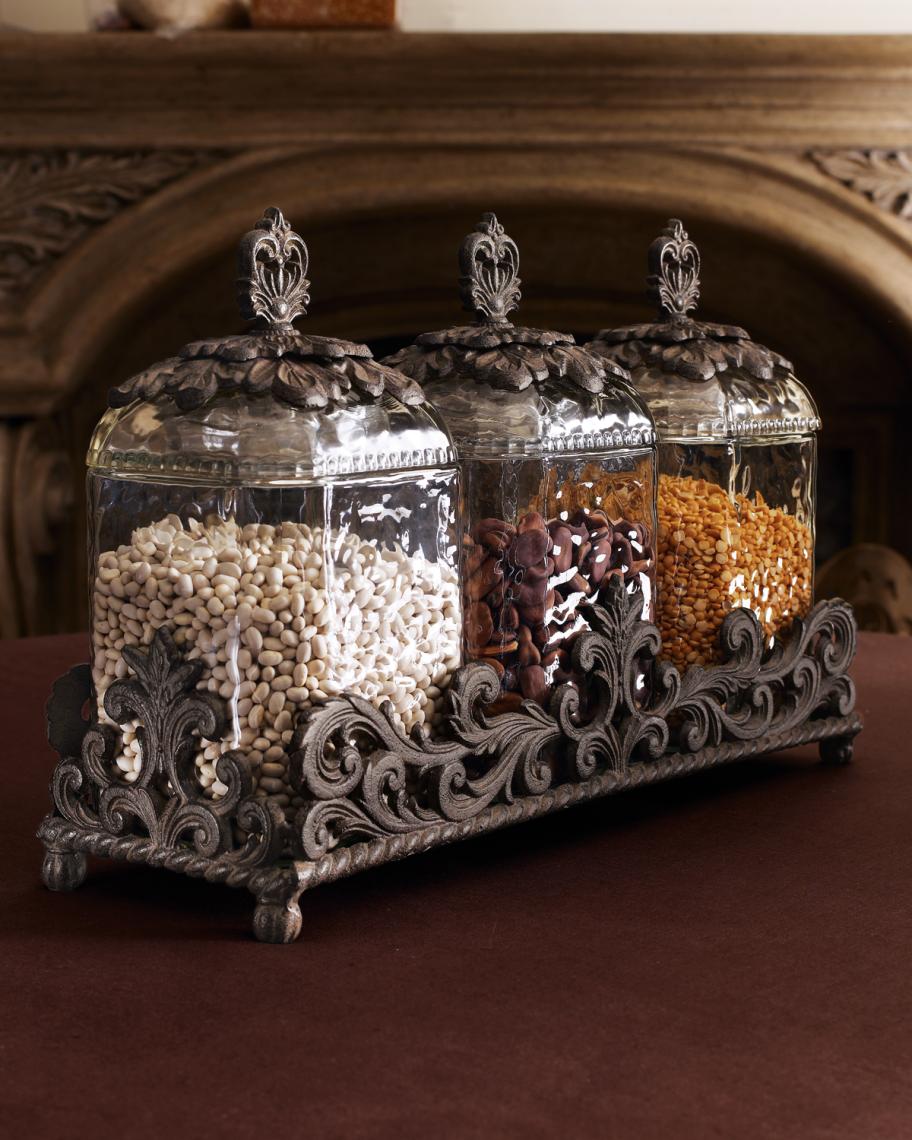 Three Glass Canisters