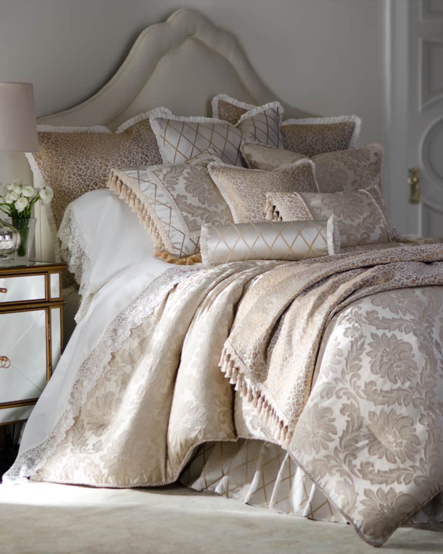Isabella Collection by Kathy Fielder Darby Queen Damask Duvet Cover Neiman Marcus