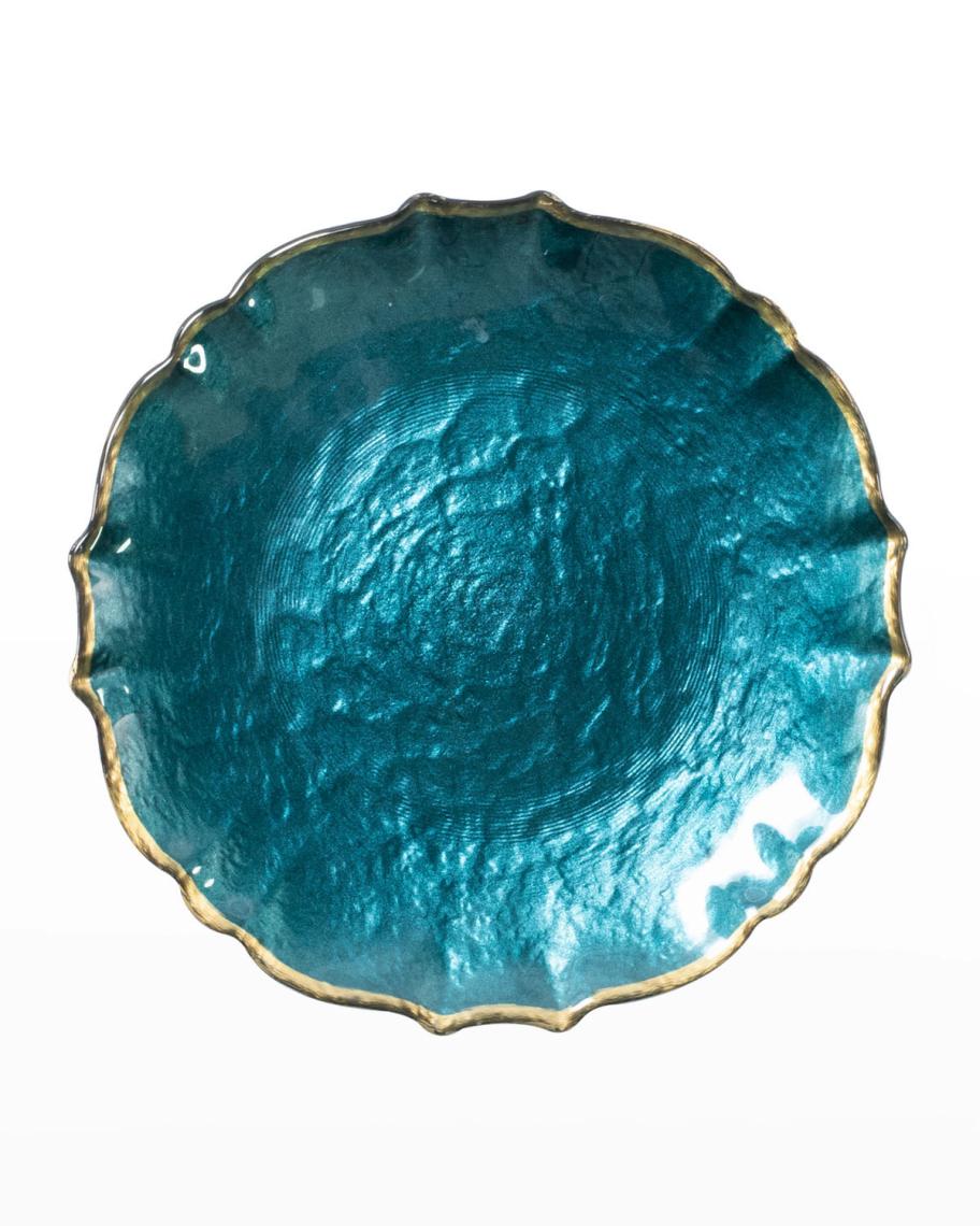 Vietri Baroque Glass Teal Salad Plate | Neiman Marcus