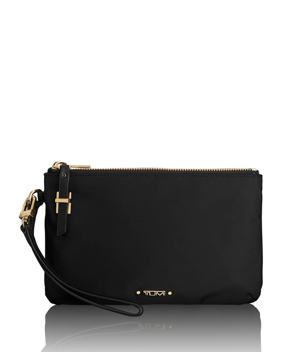 Tumi double hotsell zip clutch