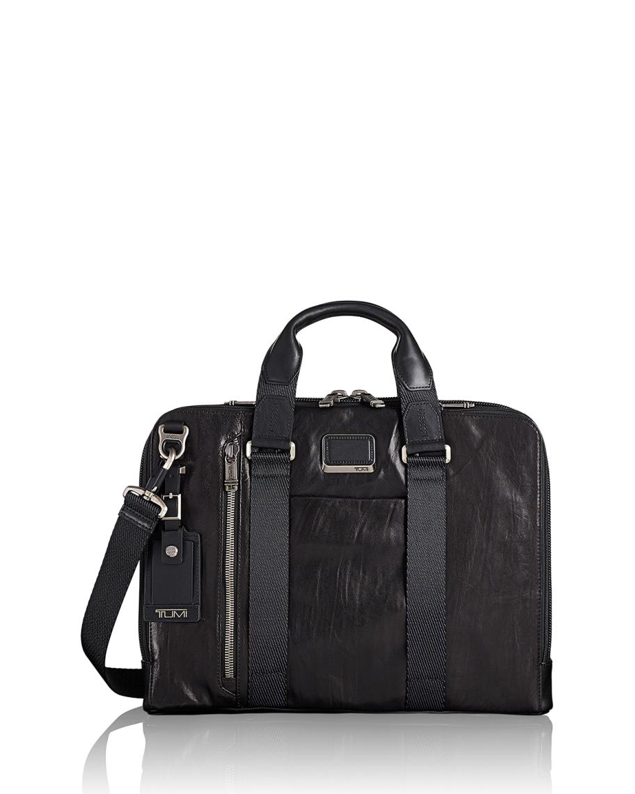 Tumi Alpha Bravo Aviano Slim Leather Briefcase | Neiman Marcus