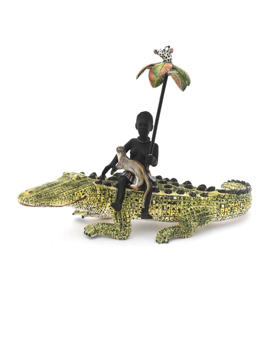 Ardmore Ceramic Art Crocodile Rider | Neiman Marcus