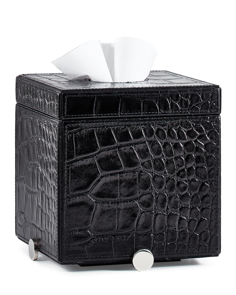 Labrazel Discus Black Tissue Box Cover | Neiman Marcus