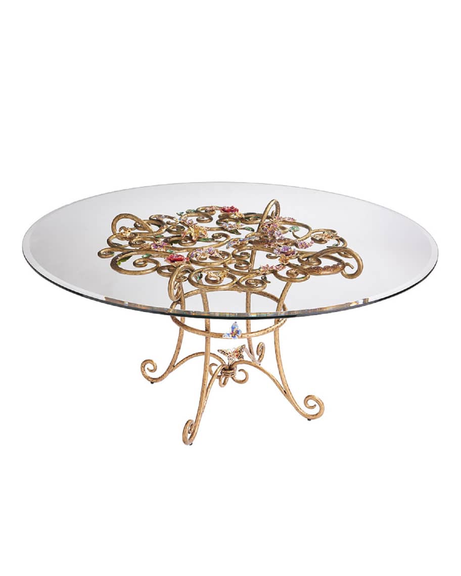 Jay Strongwater Floral Dining Table