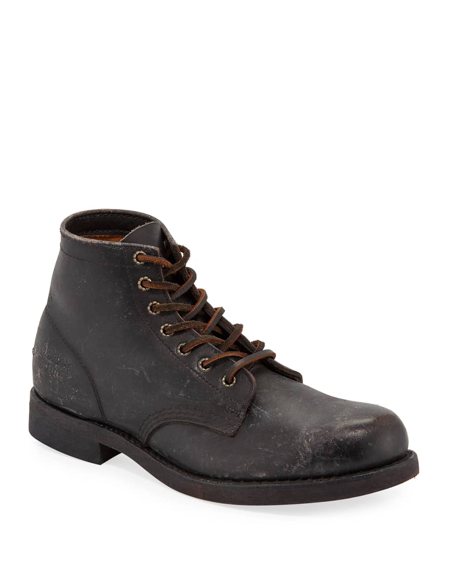 Frye Men's Prison Stone-Washed Leather Boots | Neiman Marcus