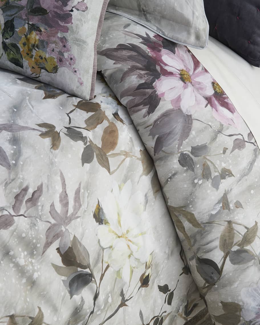 Designers Guild Fresco Fiore Platinum King Duvet Neiman Marcus